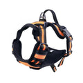 Adjustable dog chest harness in Oxford cloth, shown in multiple colours including red, blue, and black.