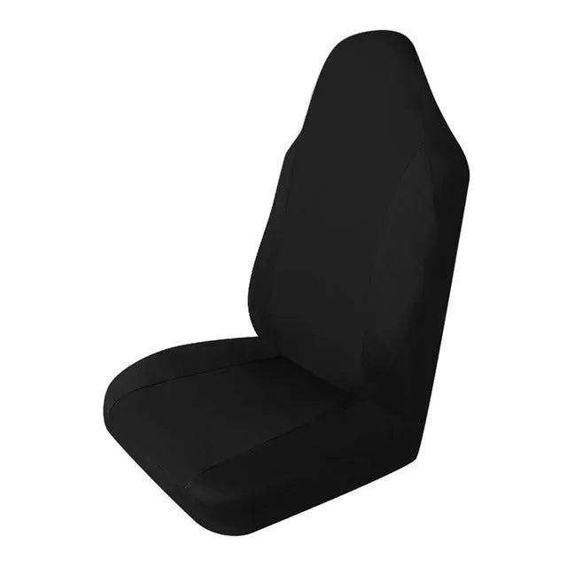 Universal front row car seat cushion cover in black knitted fabric with sponge padding, measuring 15.2 x 15.2 x 11.4 cm