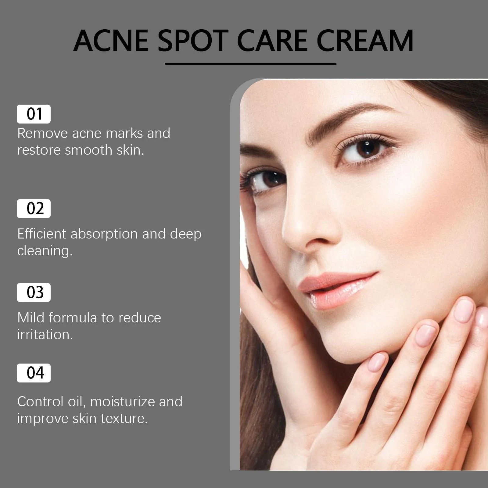 15g container of mild acne cream with tea tree oil and aloe for spot-prone skin