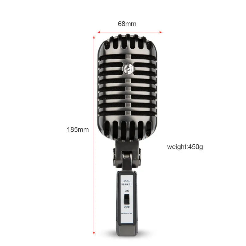Professional condenser microphone with cardioid pickup pattern and USB cable for recording and live streaming.