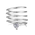 S925 sterling silver women's ring with heart geometric design in platinum colour option, available in sizes No 6 to No 9