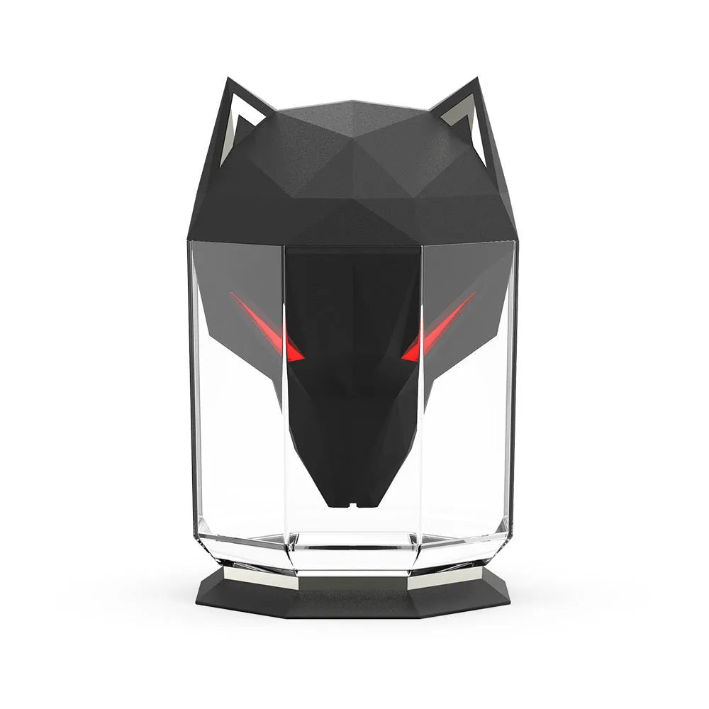 War Wolf desktop ultrasonic air humidifier with colourful lights and chrome finish