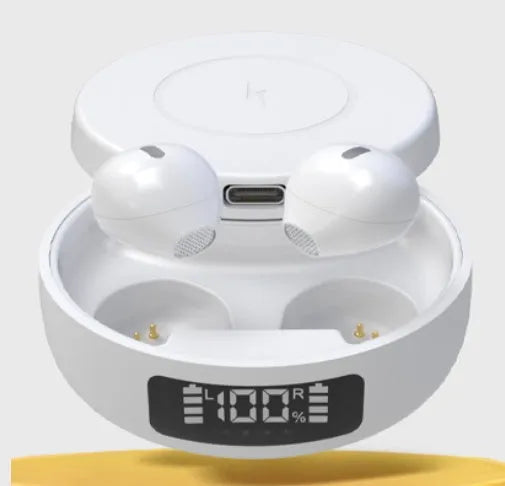 Wireless earbuds Bluetooth 5.0 stereo headset in black with charging case