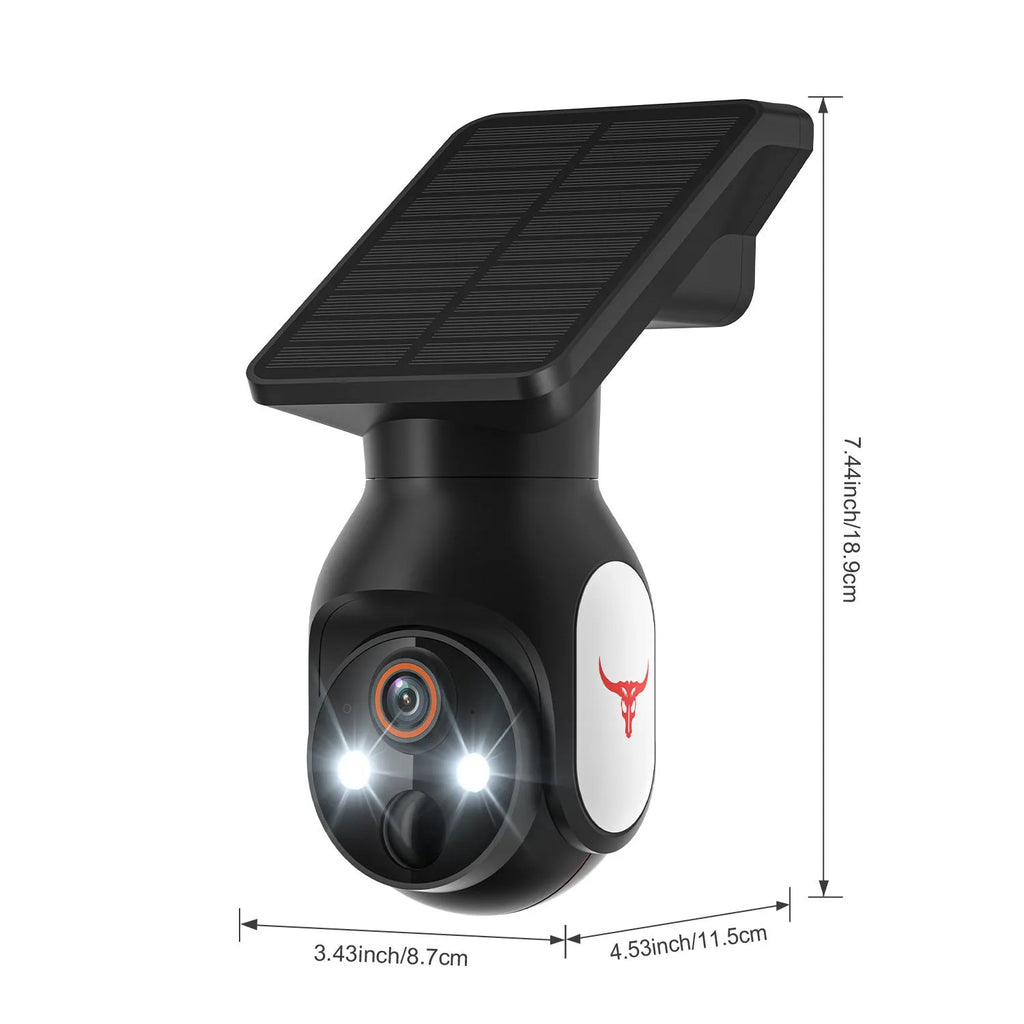 Wireless solar battery dome camera 1080p ABS plastic black outdoor home security