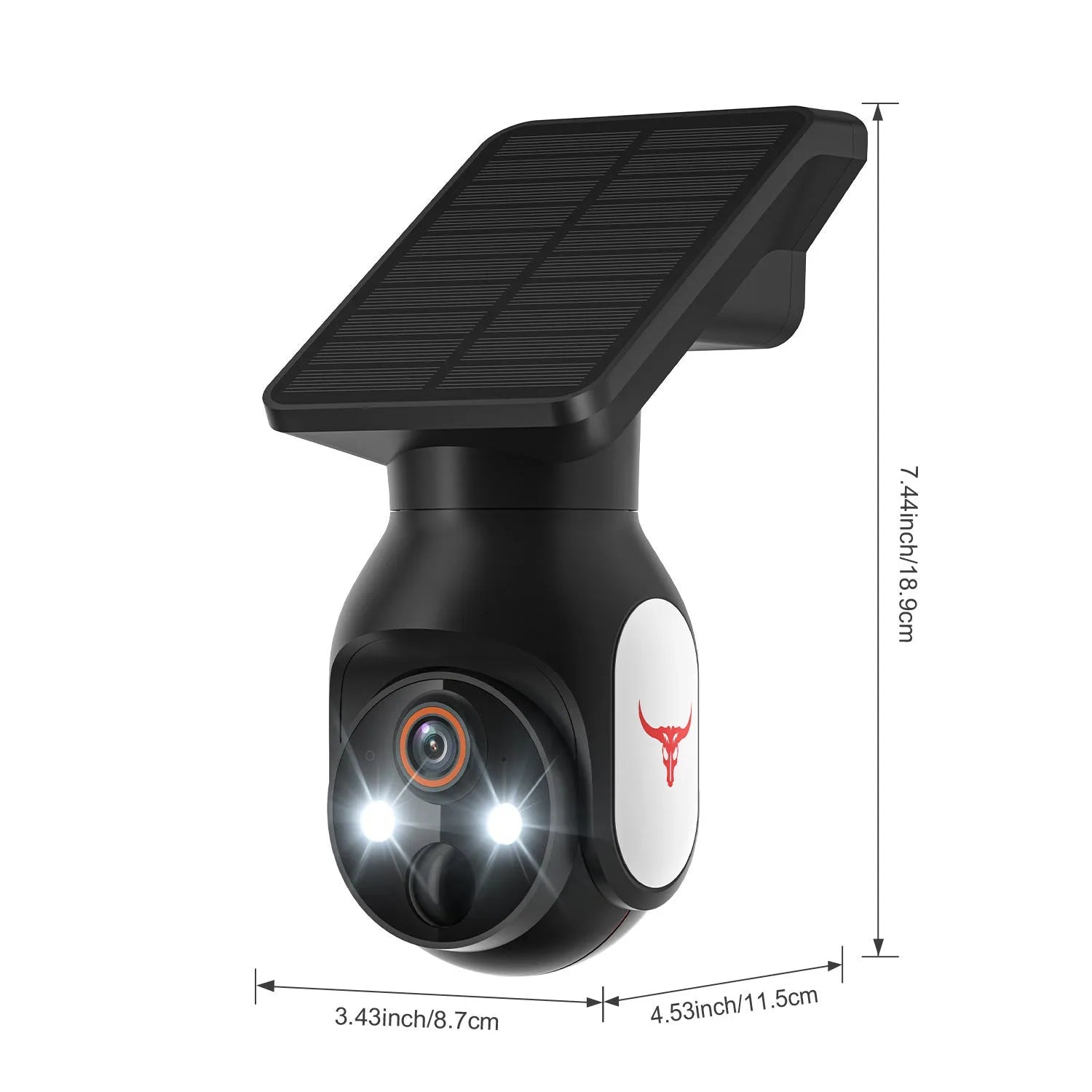 Wireless solar battery dome camera 1080p ABS plastic black outdoor home security