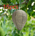 Paper beehive-shaped lantern with wire frame, 22cm wide by 28cm high, in a rustic photo colour.