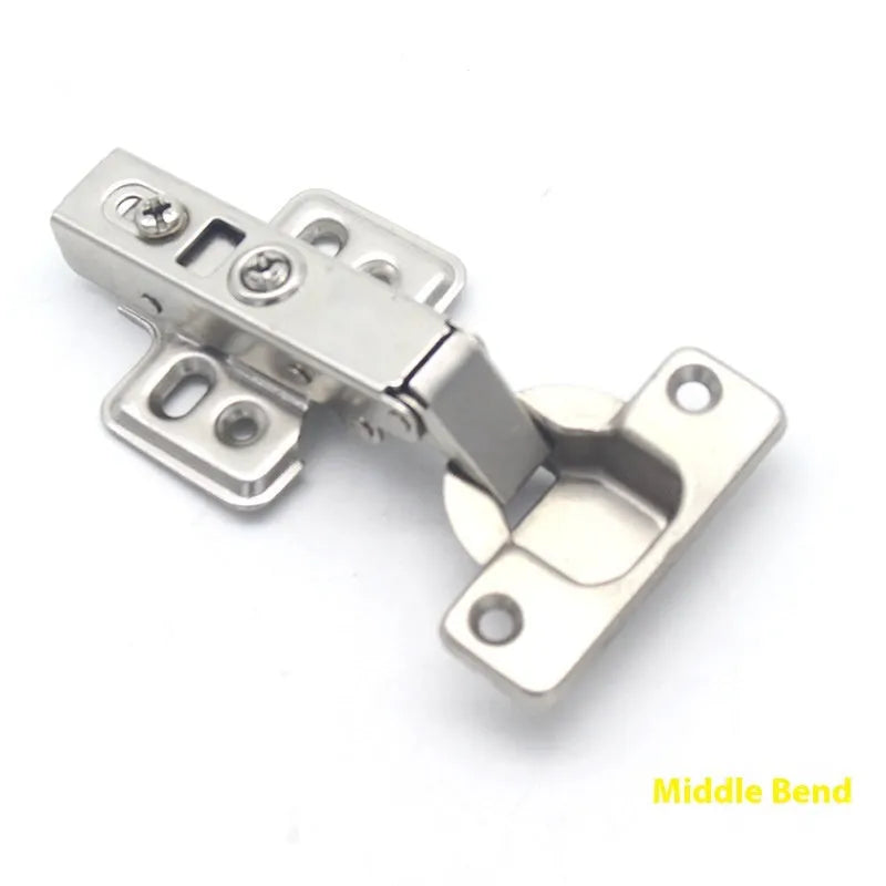 761 cold rolled steel nickel plated hydraulic damping cabinet hinge showing straight, middle, and large bend types