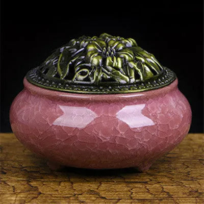 Ceramic retro package incense burner in multiple colours for home decor and meditation