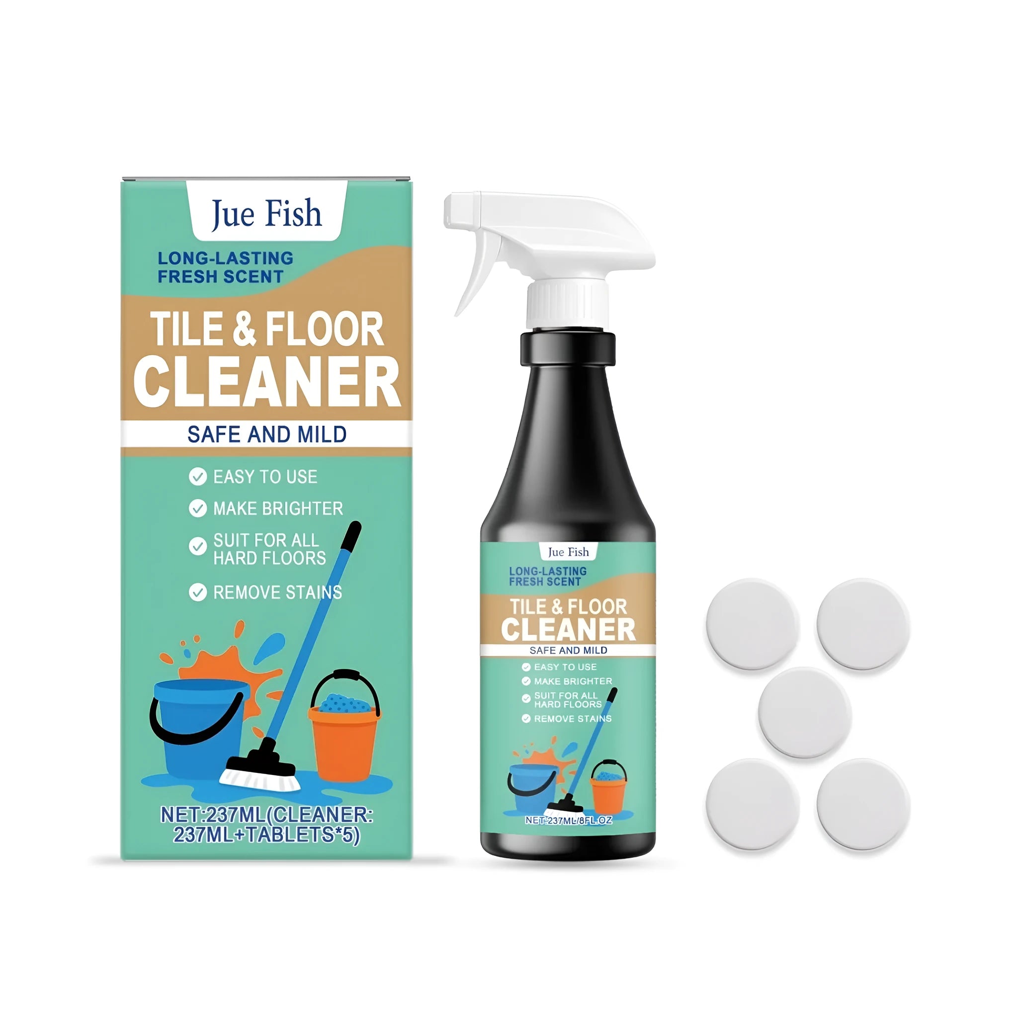 237ml bottle of concentrated floor cleaner with lemon essence and refill tablets