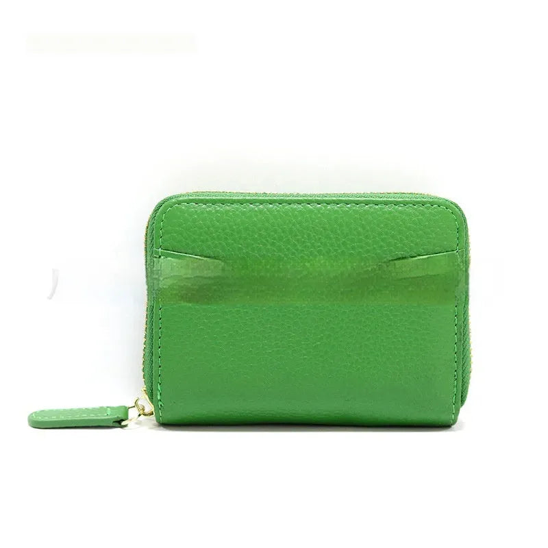 Genuine leather coin purse with zip closure in multiple colour options