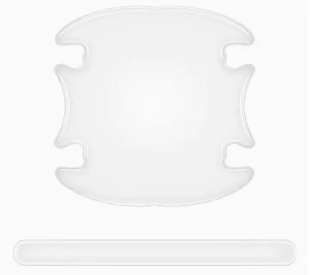 Transparent 3D car door handle protection stickers applied to vehicle door handles