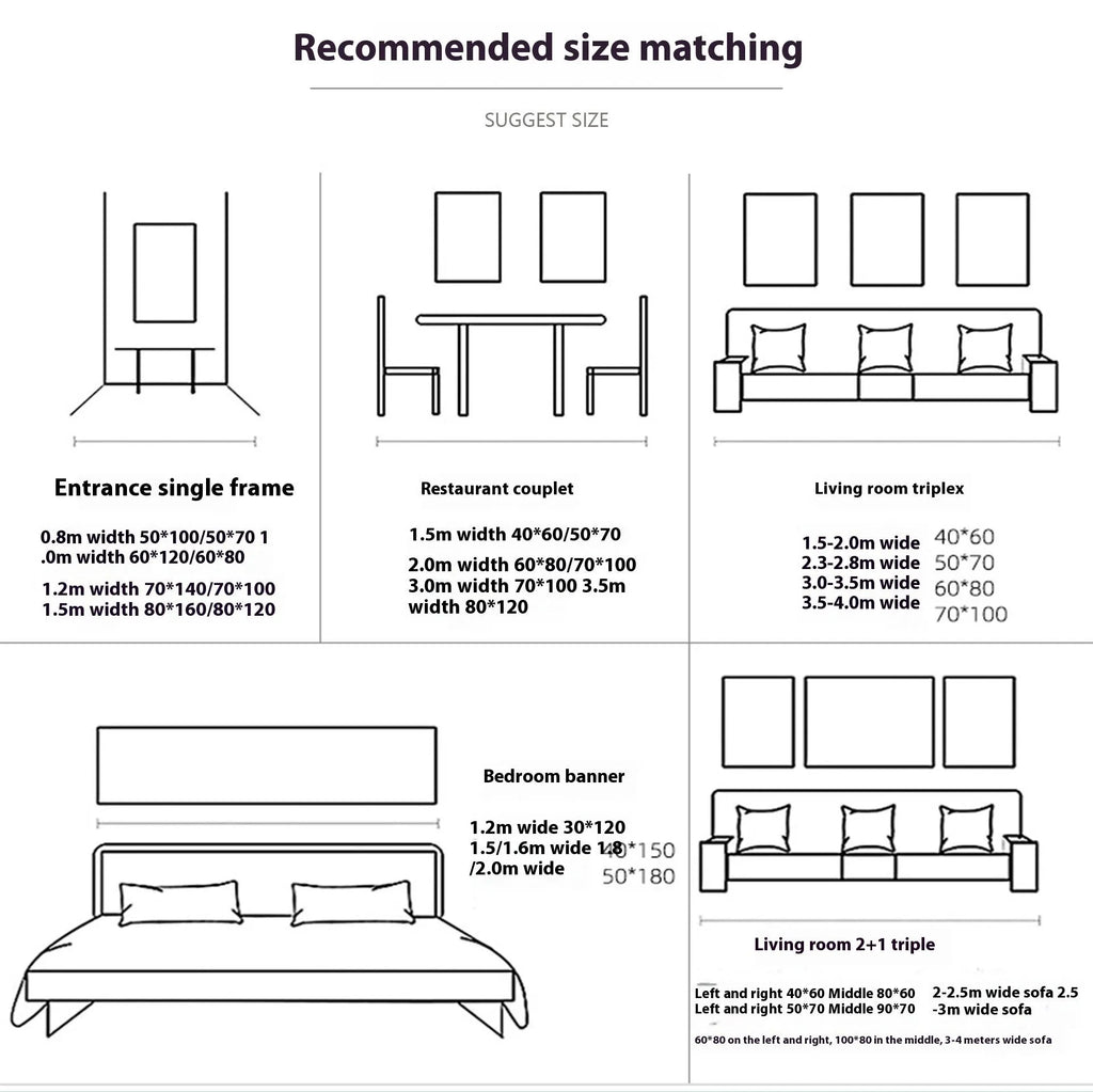 Modern frameless canvas wall painting in a choice of sizes for living room decor.