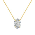 925 silver oval ice flower fashion necklace for women in platinum finish