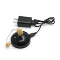 Black silicone rechargeable hearing aid amplifier for the elderly with charging cable
