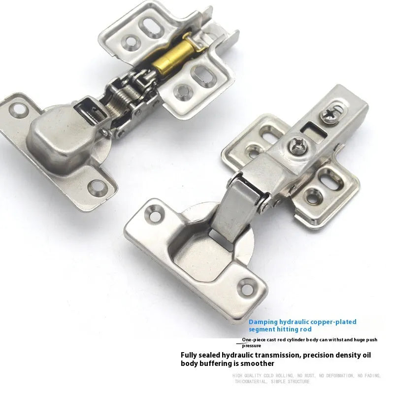 761 cold rolled steel nickel plated hydraulic damping cabinet hinge showing straight, middle, and large bend types