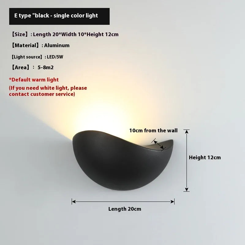 Black and white aluminium IP65 waterproof 5W LED courtyard and bedside lamp.