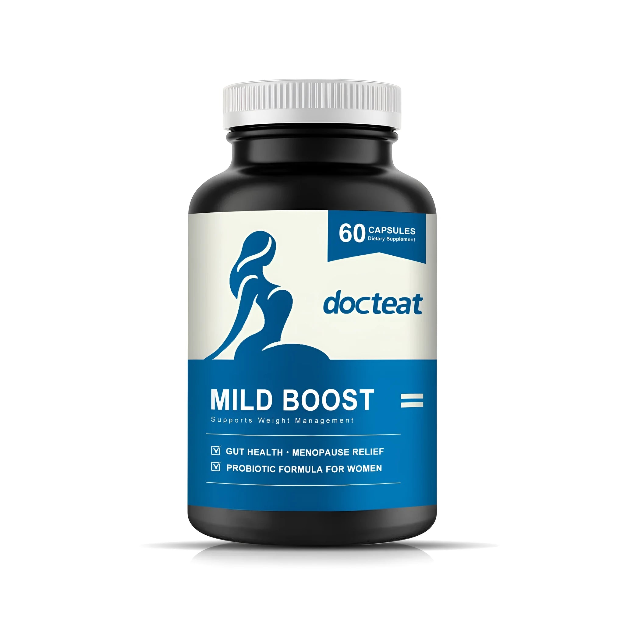 Bottle of 60 probiotic and turmeric supplement capsules with label showing 400mg blend and 350mg turmeric.