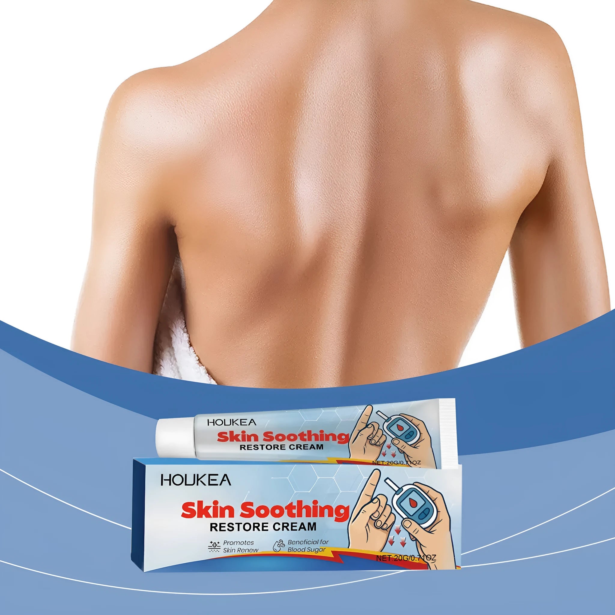 20g body neck care cream container with mint leaf and tea tree oil botanical ingredients