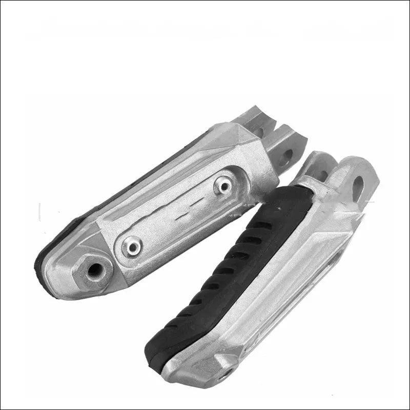 Black aluminium alloy motorcycle footpeg replacement set for Suzuki models.