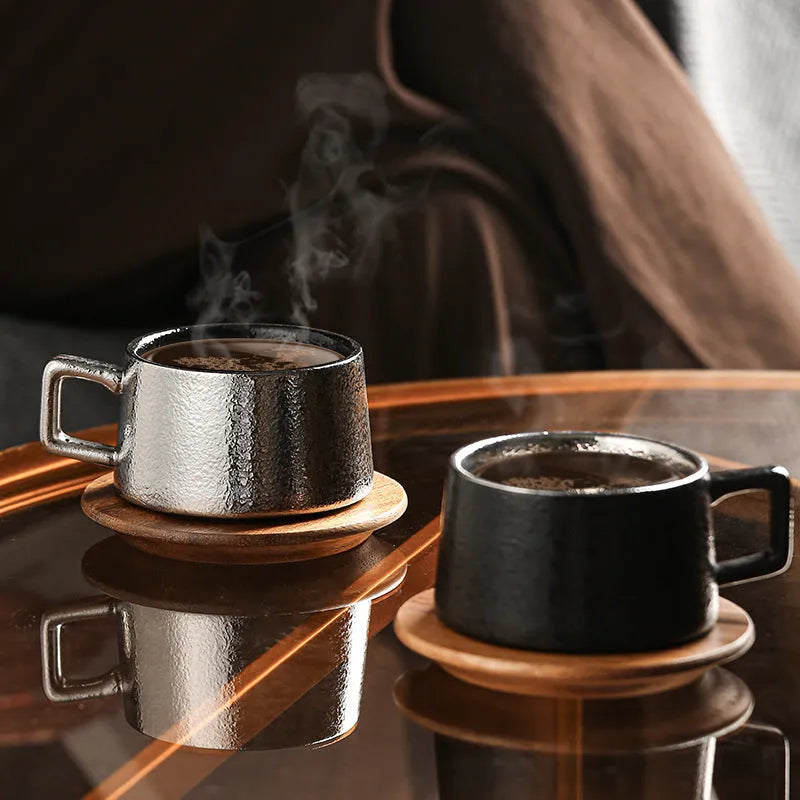 Gold-plated gift box and tumbler coffee cup set with 250ml capacity for office gifting.