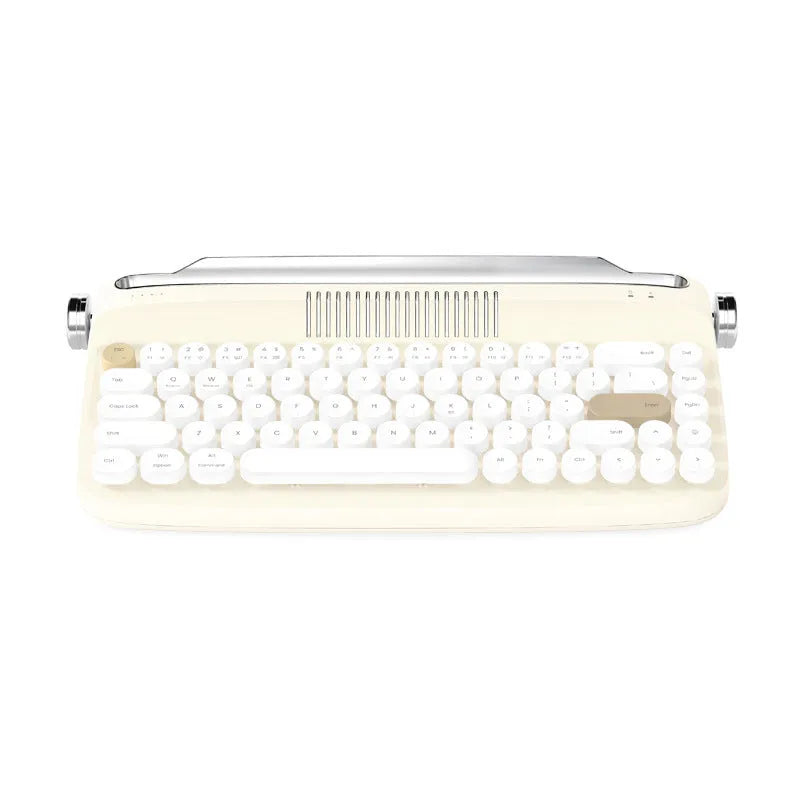 B307 rechargeable retro Bluetooth wireless keyboard in sand beige with ABS construction and retro design