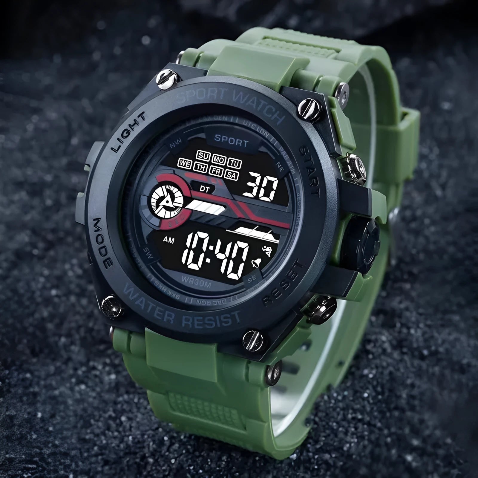 Fashion electronic watch for teenagers displayed in one of ten available colour options.