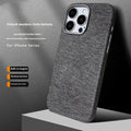 Flannel cloth pattern magnetic phone case for iPhone 12 to 16 series with metal lens cover in multiple colours