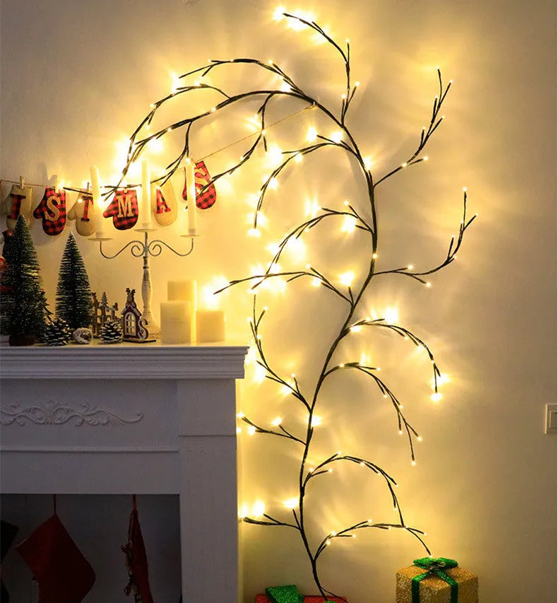 Warm white LED tree light with PVC housing for decorative rattan arrangements