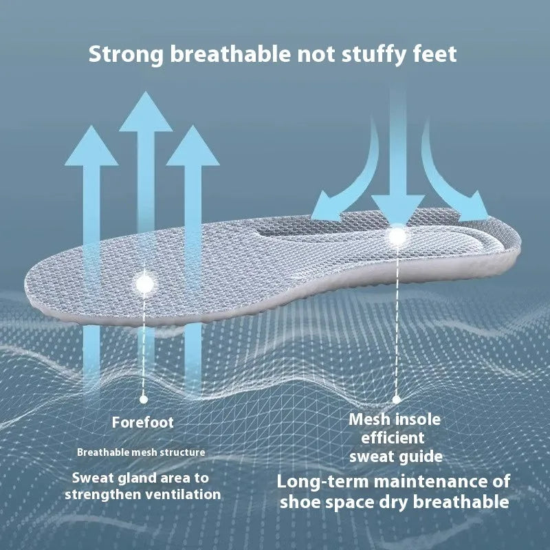 Grey, black, and orange high-elasticity PU foam sports insoles that can be cut to size.