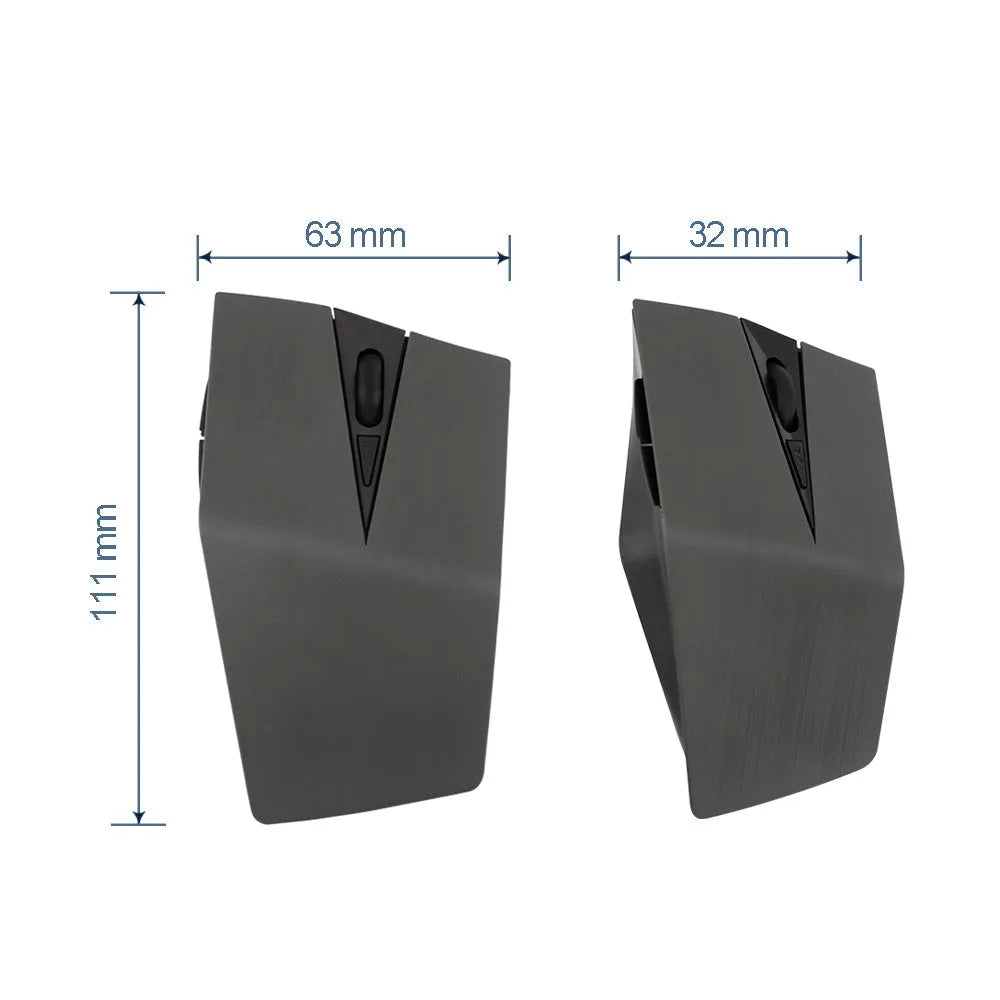 Wireless invisible optical mouse for laptops in black, gold, silver grey, or light gold, shown with USB receiver