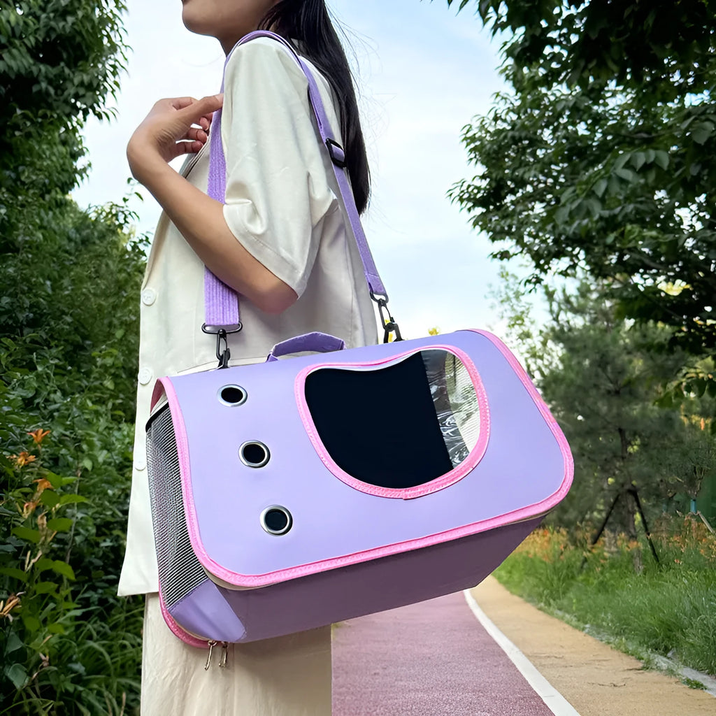 Crossbody pet bag in Oxford cloth with medium capacity for small dog transport