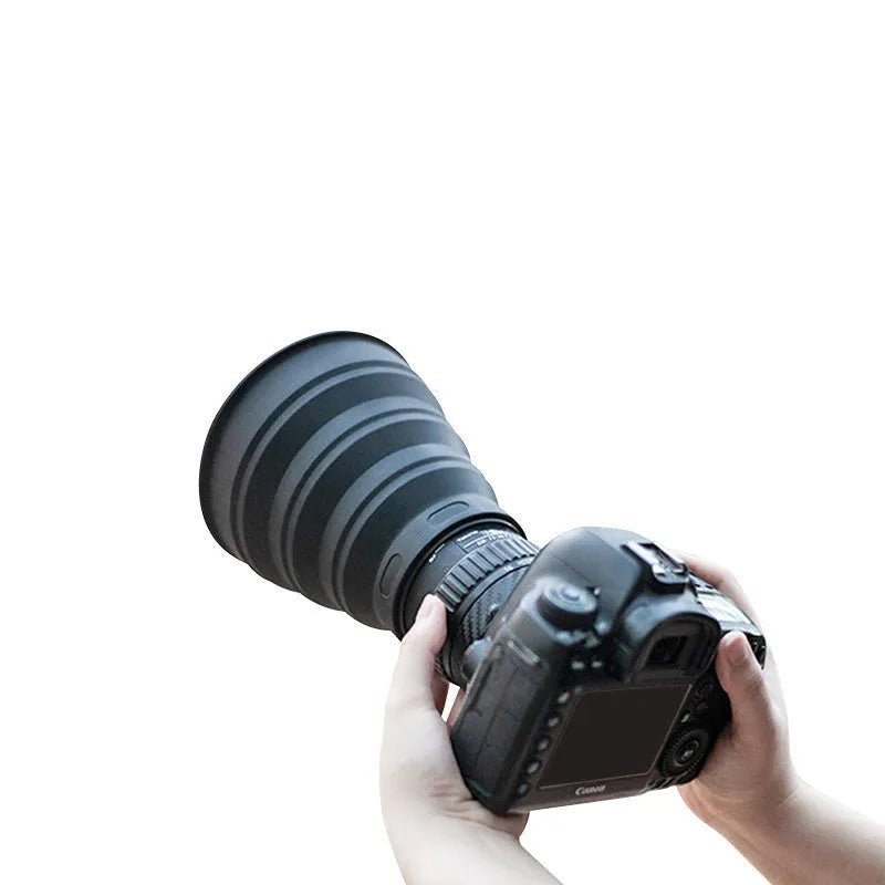 Silicone lens mask light shield in two sizes, S 53-67mm and M 72-105mm, with spray matt paint finish for SLR and mobile phone photography