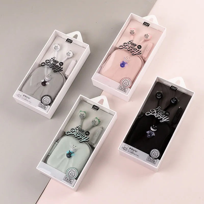 Wired in-ear headphones with 3.5mm plug and ABS cable in multiple colours