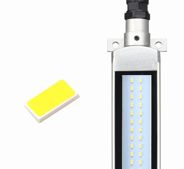 445mm long aluminium LED explosion proof light with tempered glass cover for CNC lathe mounting.