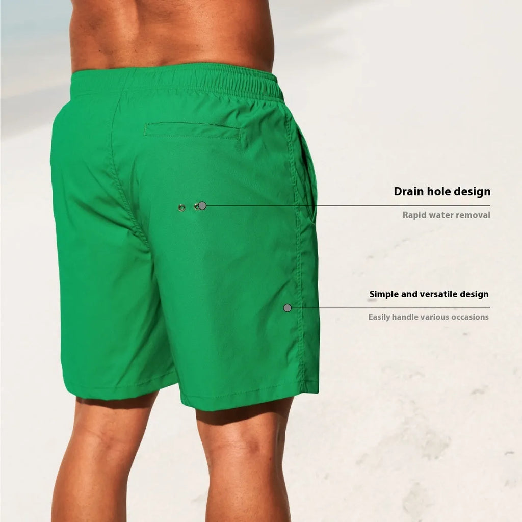 Men's quick-drying nylon sports shorts in blue with straight leg opening and high elasticity