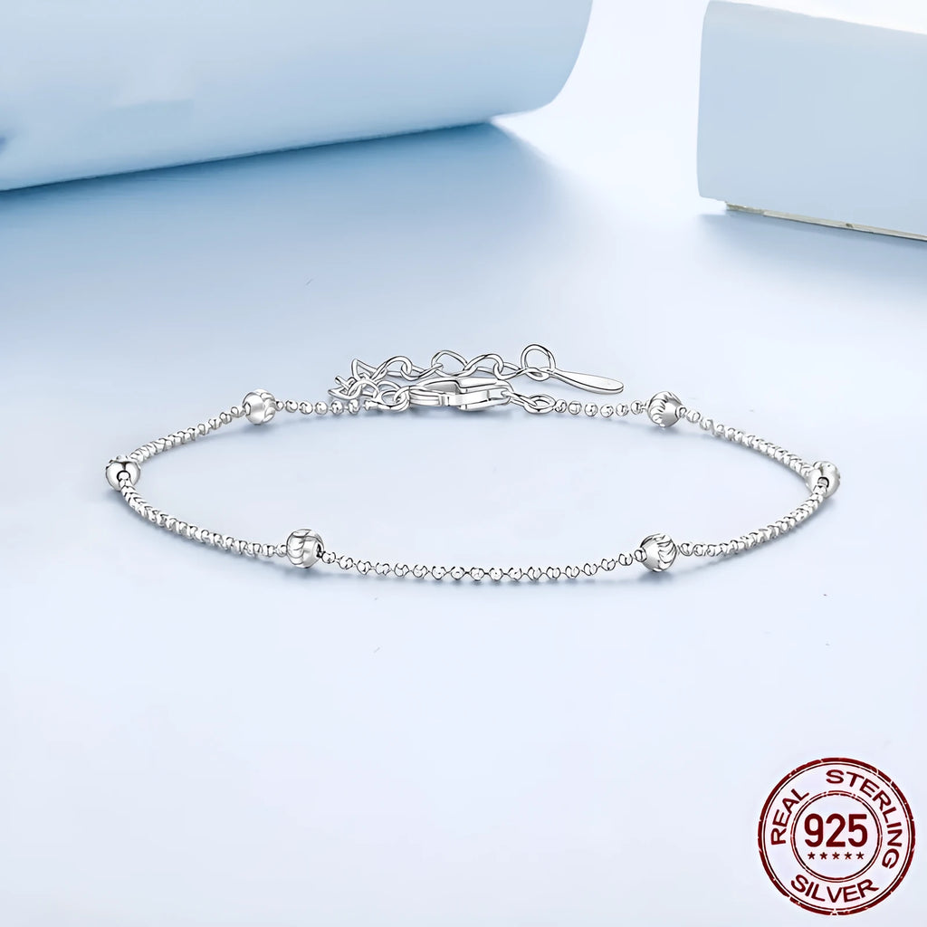 S925 sterling silver carven bead bracelet for women with electroplated finish in BSB225 colour