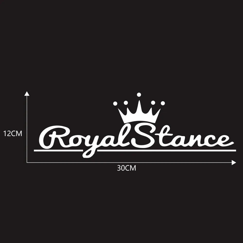 Reflective crown car sticker on vehicle window showing PET vinyl material and waterproof adhesive backing