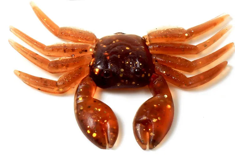 8cm PVC soft crab fishing lure in red and brown colour options for sea and freshwater fishing