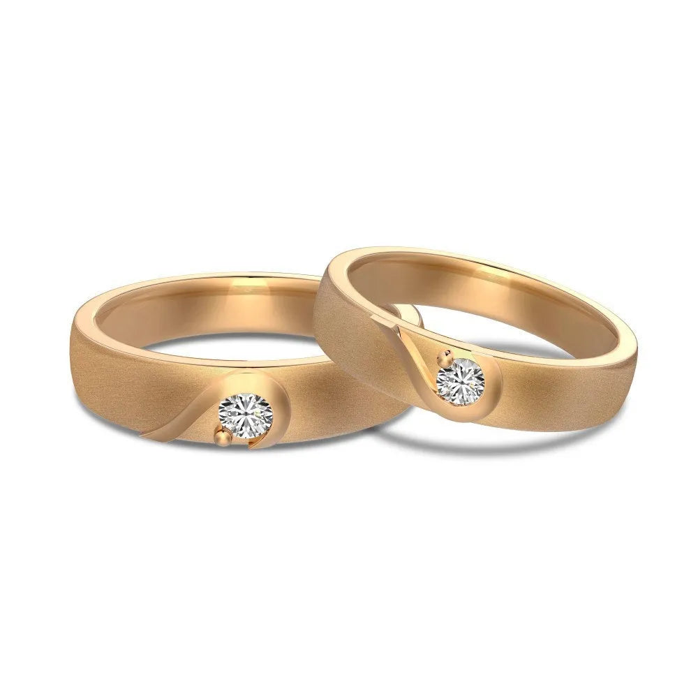 S925 sterling silver heart ring for men and women in platinum or champagne gold, sizes 5-12
