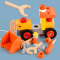 Wooden disassembling excavator toy for children ages 4-6, 23x12.5x18.5 cm, in colour box packaging