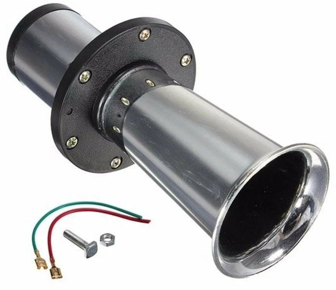 Silver 12v black high sound modified car horn for universal vehicle fit