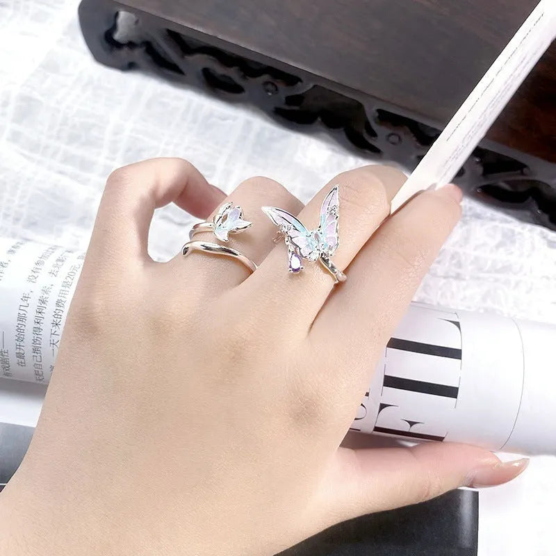 Copper insect fashion ring with adjustable opening and textured dripping oil finish.