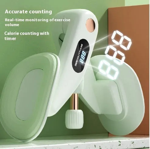 Grey pelvic floor muscle trainer with counting function and ABS spring foam construction