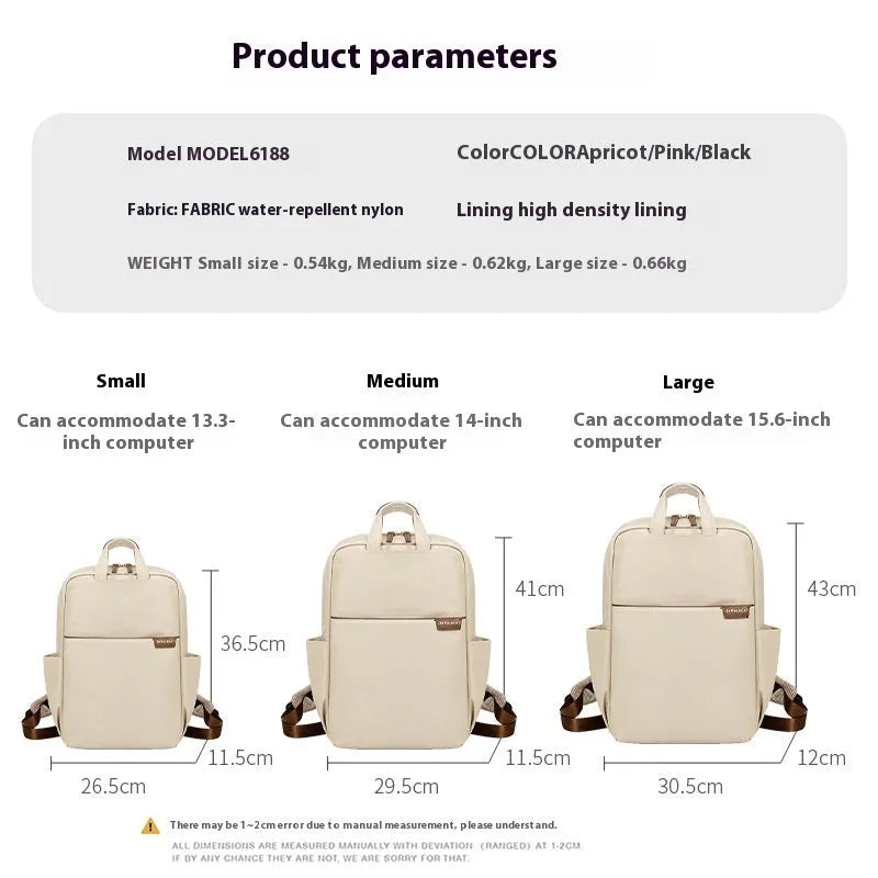 Large canvas travel backpack for women showing multiple internal compartments and zippered pockets