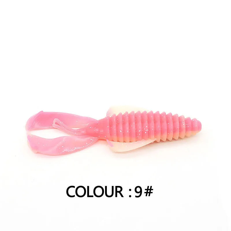 PVC fishing soft bait lures in 8cm and 12cm sizes showing colour variations 1-12
