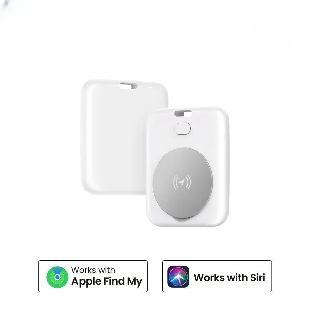 White ABS plastic pet tracking device for Apple smartphones with portable wearing method