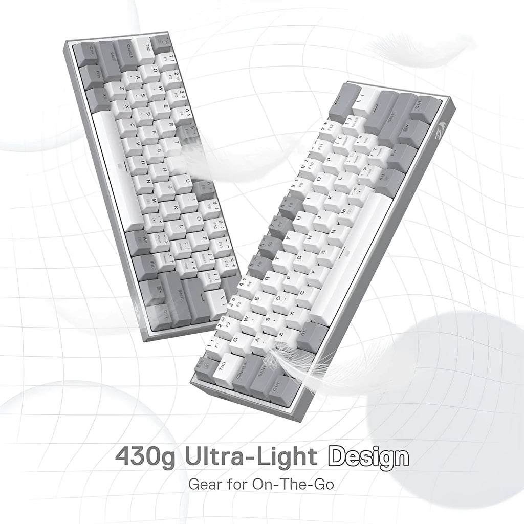 K617 mechanical keyboard with RGB lighting in white pink colour option