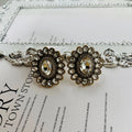 Western retro full inlaid earrings electroplated mixed material drop and geometric design for women