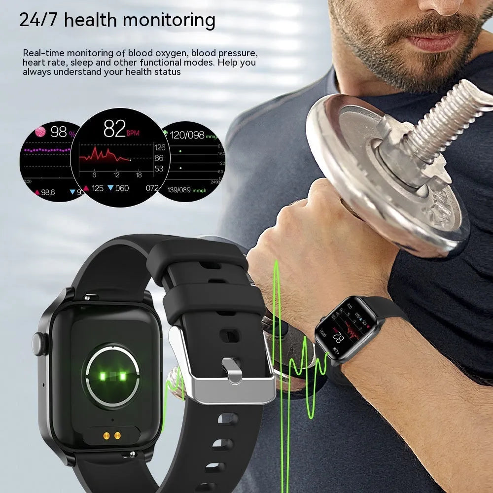 Smart watch with TFT screen, heart rate and blood oxygen monitoring, IP67 waterproofing, black or pink silicone or Milan steel strap