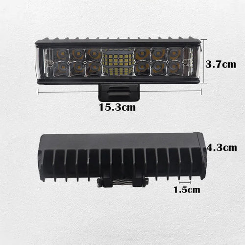 7-inch straight line LED work light with black aluminium housing for automotive workshop use